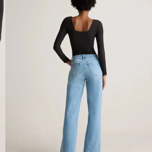 Quince Light Blue Flare & Wide Leg Jeans - Picture 2 of 12
